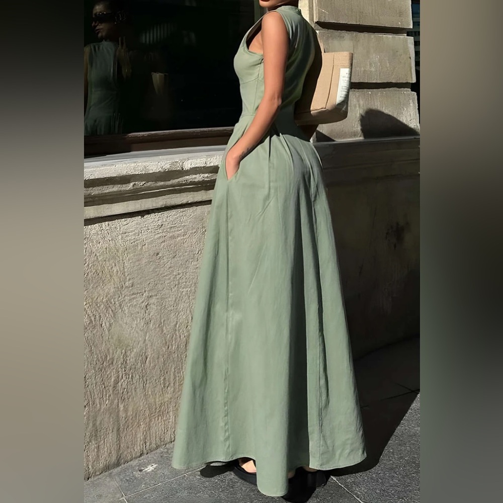 178. Micas Solid Slipper Maxi Dress - Picture 2 of 3